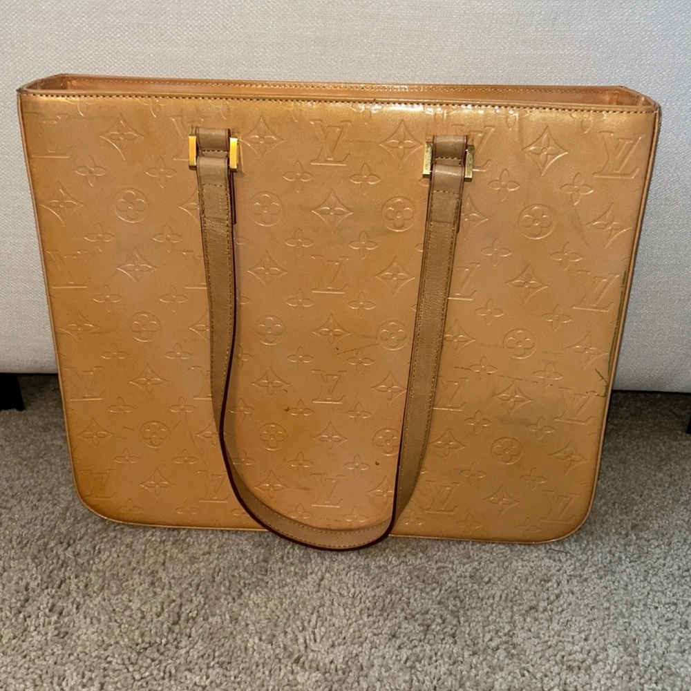 Louis Vuitton Yellow/Gold Monogram Tote Bag Vernis